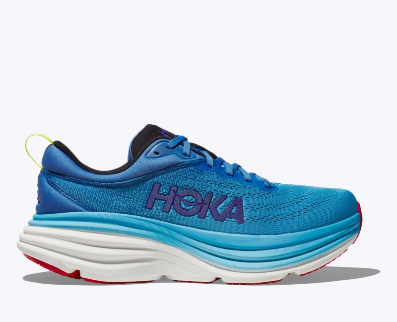 HOKA Bondi 8 Men\'s Running Shoes Blue | 65871AIZK