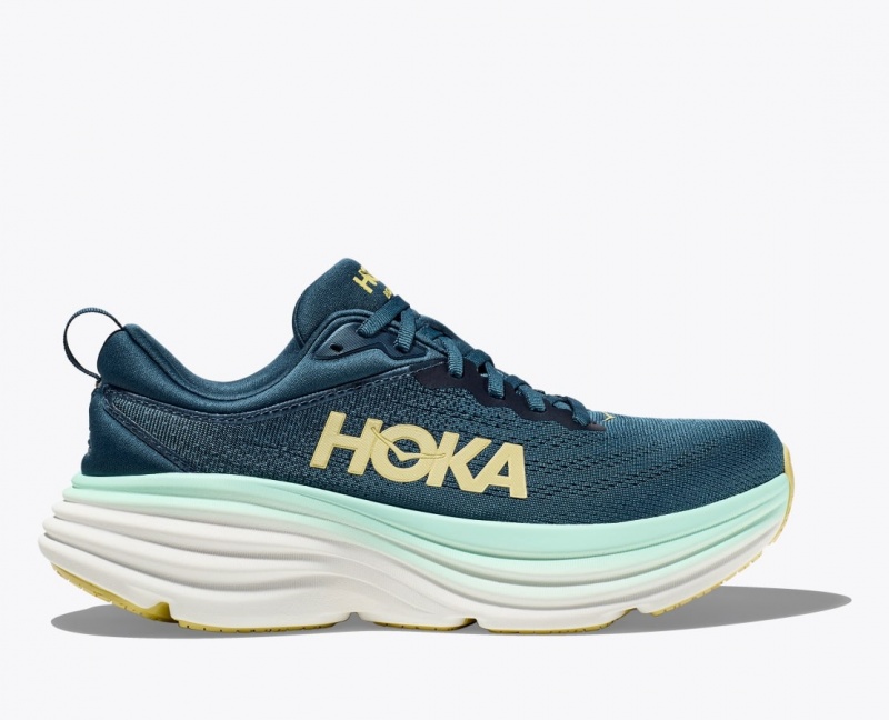 HOKA Bondi 8 Men\'s Running Shoes Dark Turquoise | 69453KXRM