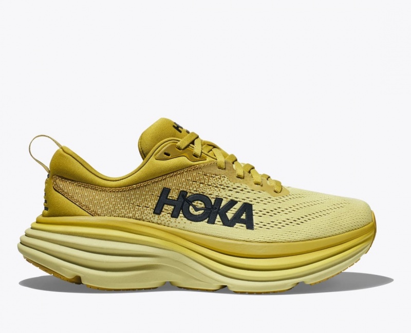 HOKA Bondi 8 Men\'s Running Shoes Khaki | 98567AMRC