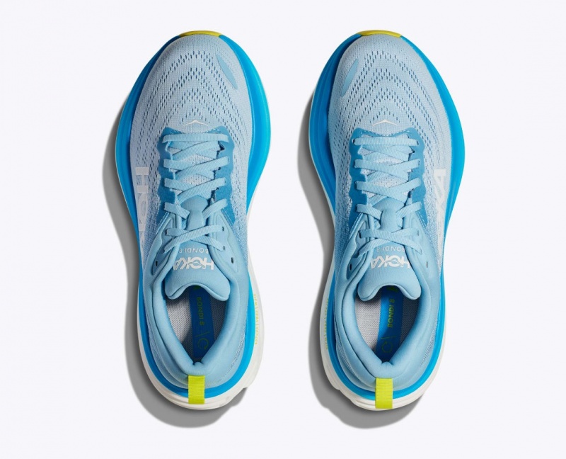 HOKA Bondi 8 Men's Running Shoes Light Blue | 78932OTHD