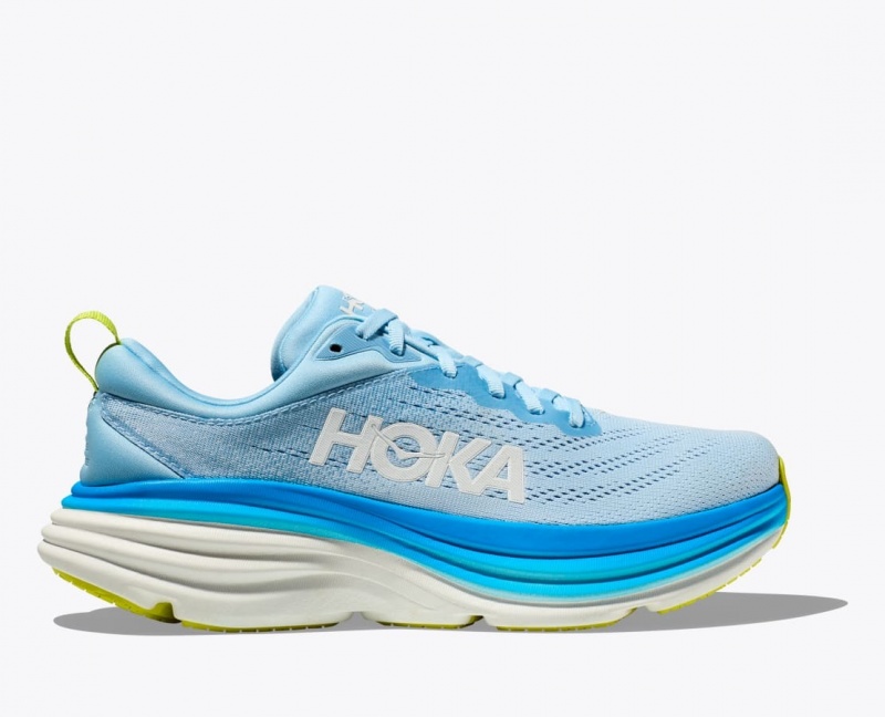 HOKA Bondi 8 Men\'s Running Shoes Light Blue | 78932OTHD