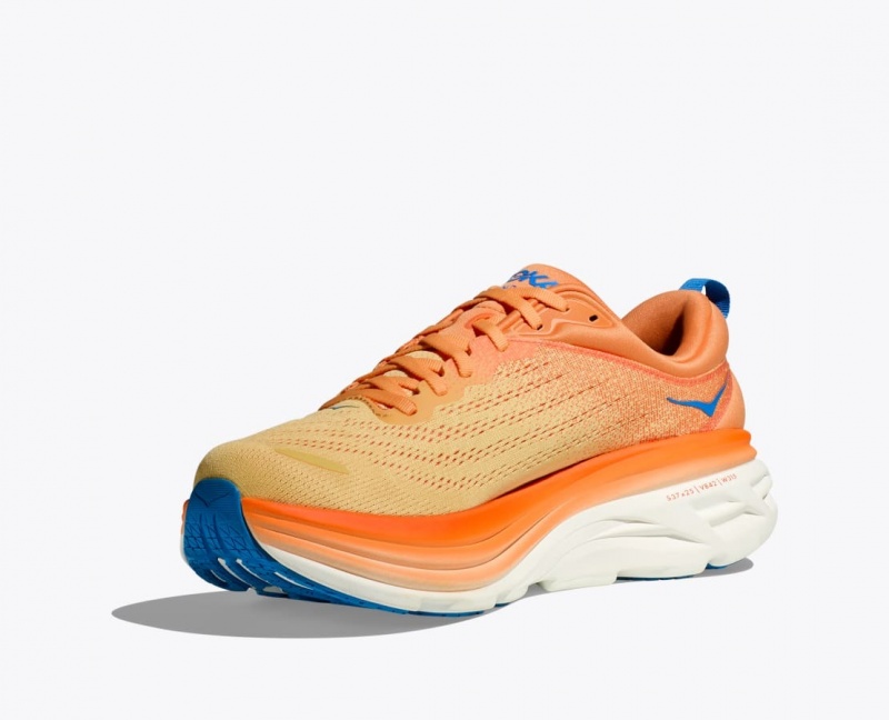 HOKA Bondi 8 Men's Running Shoes Orange / Light Orange | 83094RBXK