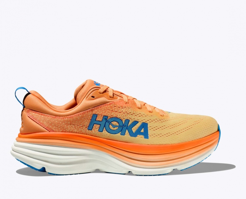 HOKA Bondi 8 Men\'s Running Shoes Orange / Light Orange | 83094RBXK