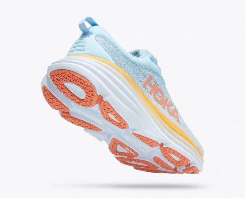 HOKA Bondi 8 Women's Running Shoes Light Blue | 81063AFHM