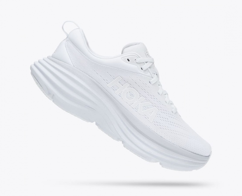 HOKA Bondi 8 Women's Running Shoes White | 71985SPXJ