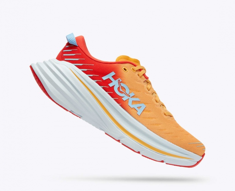 HOKA Bondi X Men's Running Shoes Orange / Red | 46702CBTY