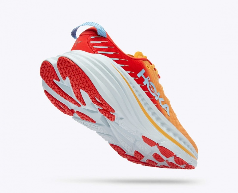 HOKA Bondi X Men's Running Shoes Orange / Red | 46702CBTY