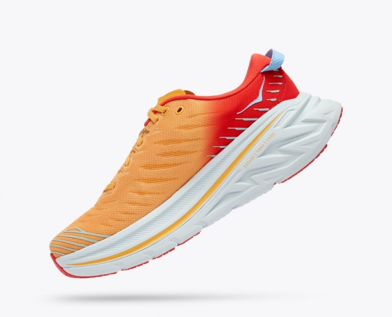 HOKA Bondi X Men's Running Shoes Orange / Red | 46702CBTY