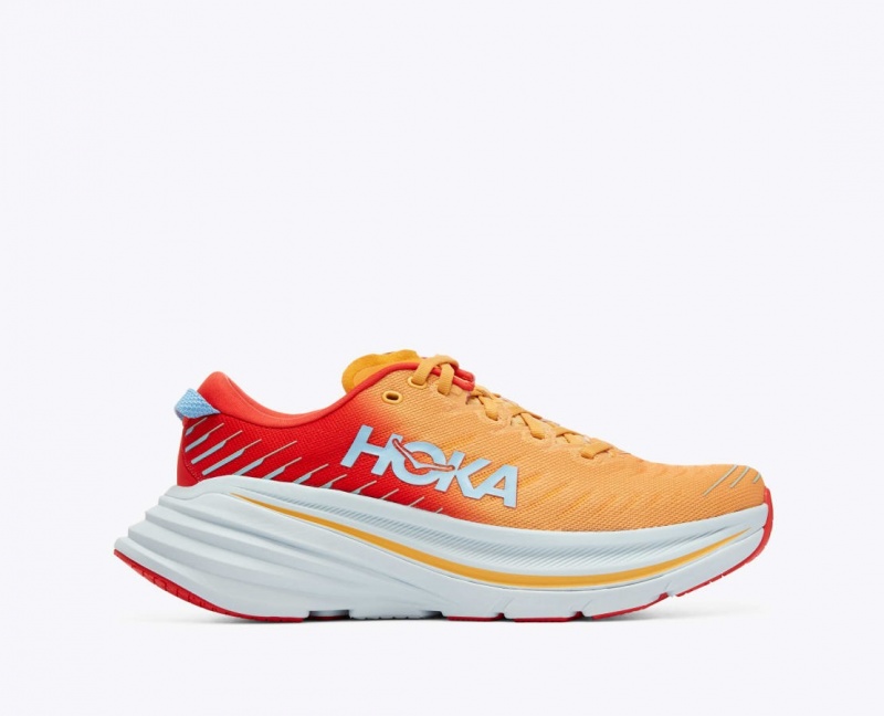 HOKA Bondi X Men\'s Running Shoes Orange / Red | 46702CBTY