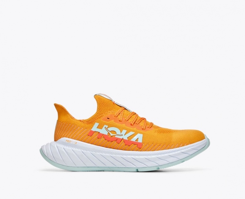 HOKA Carbon X 3 Men\'s Running Shoes Orange / Coral | 23796TZVU