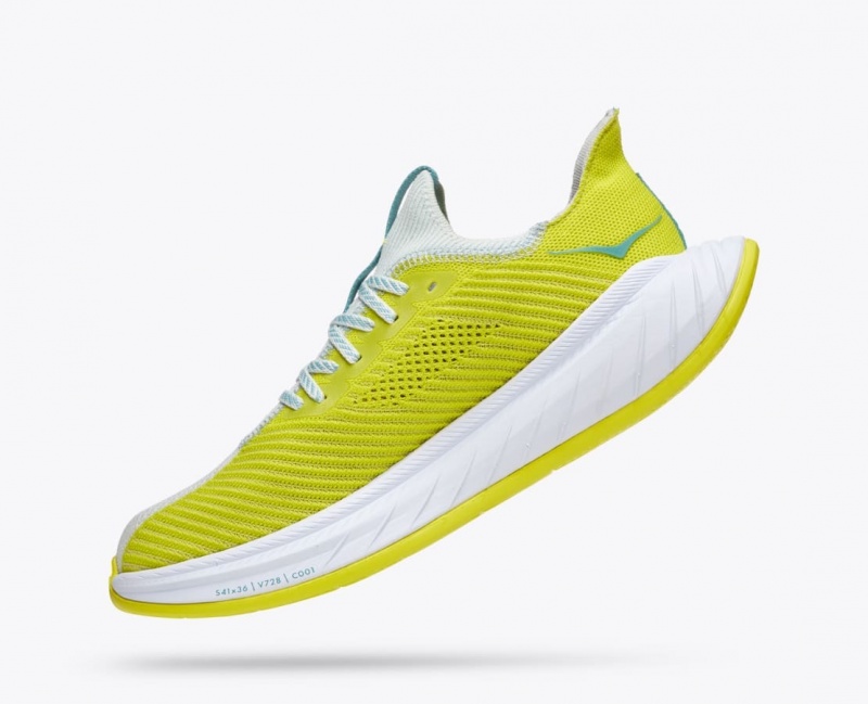 HOKA Carbon X 3 Men's Running Shoes White / Green | 82706SHGX