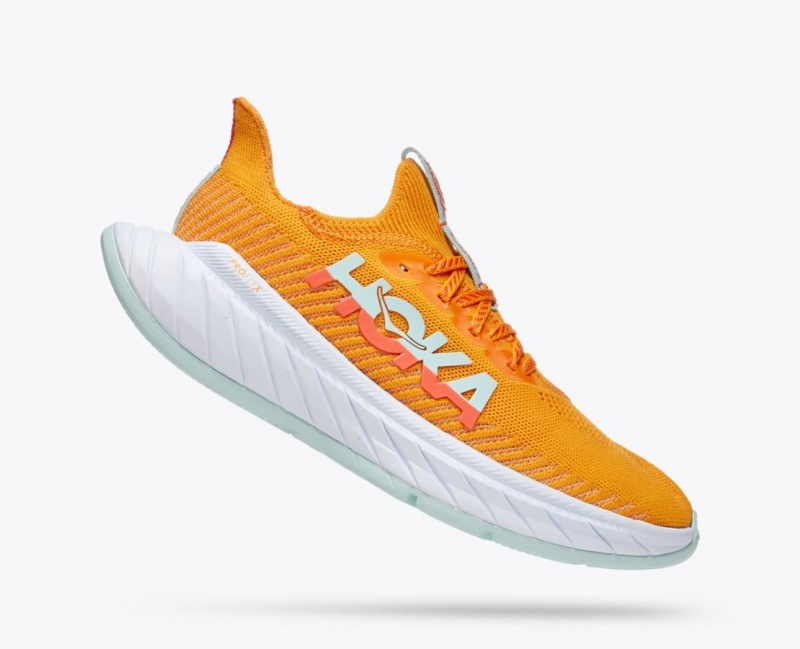 HOKA Carbon X 3 Women's Running Shoes Orange / Coral | 73580GLEK