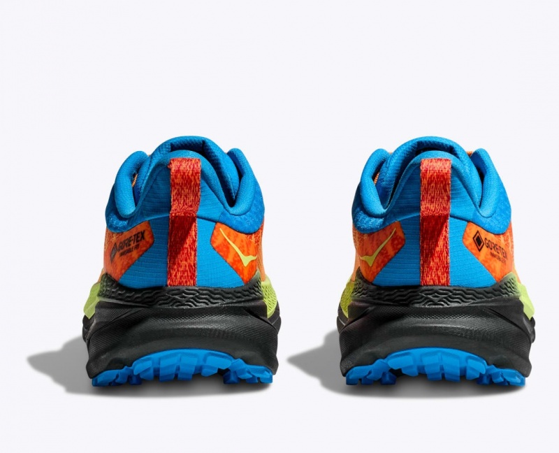 HOKA Challenger 7 GTX Men's Trail Running Shoes Orange / Green / Blue | 82690IEXZ