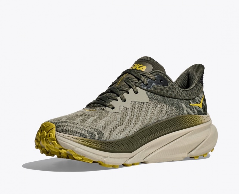 HOKA Challenger 7 Men's Trail Running Shoes Olive | 60381CQNU