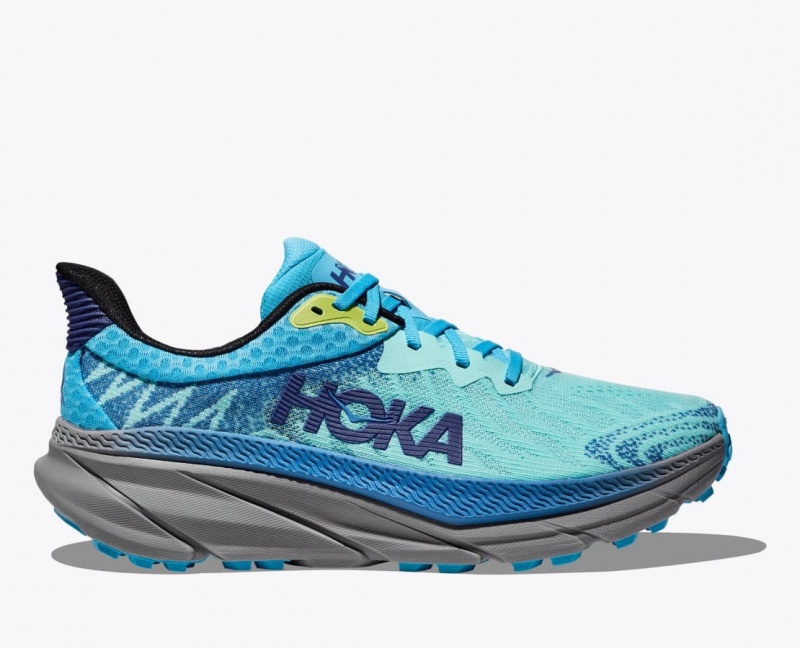 HOKA Challenger 7 Men\'s Trail Running Shoes Turquoise / Blue | 37605QWNL