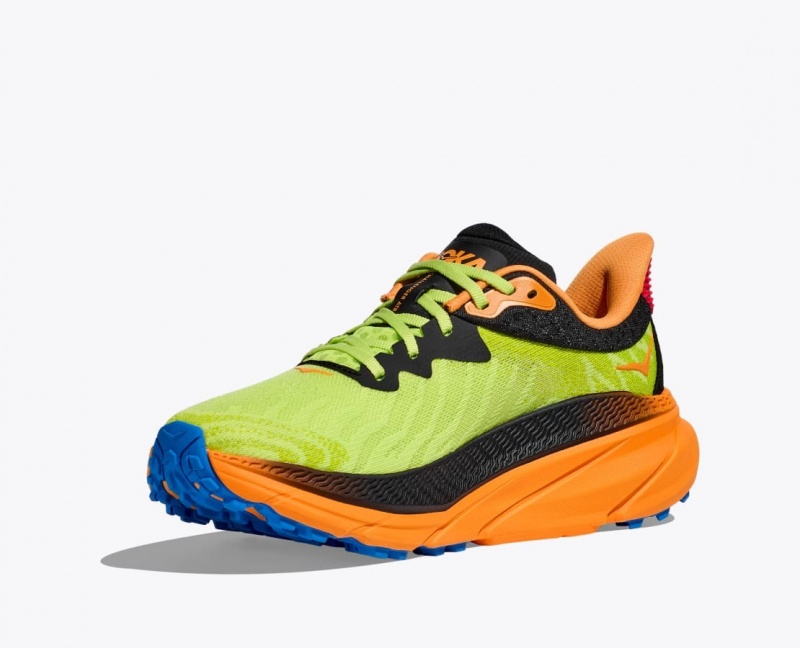 HOKA Challenger 7 Men's Trail Running Shoes Green / Black / Orange | 54097XMDL