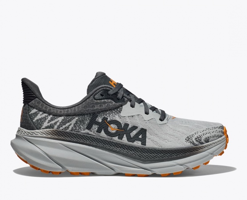 HOKA Challenger 7 Men\'s Trail Running Shoes Grey / Black | 59473EICB