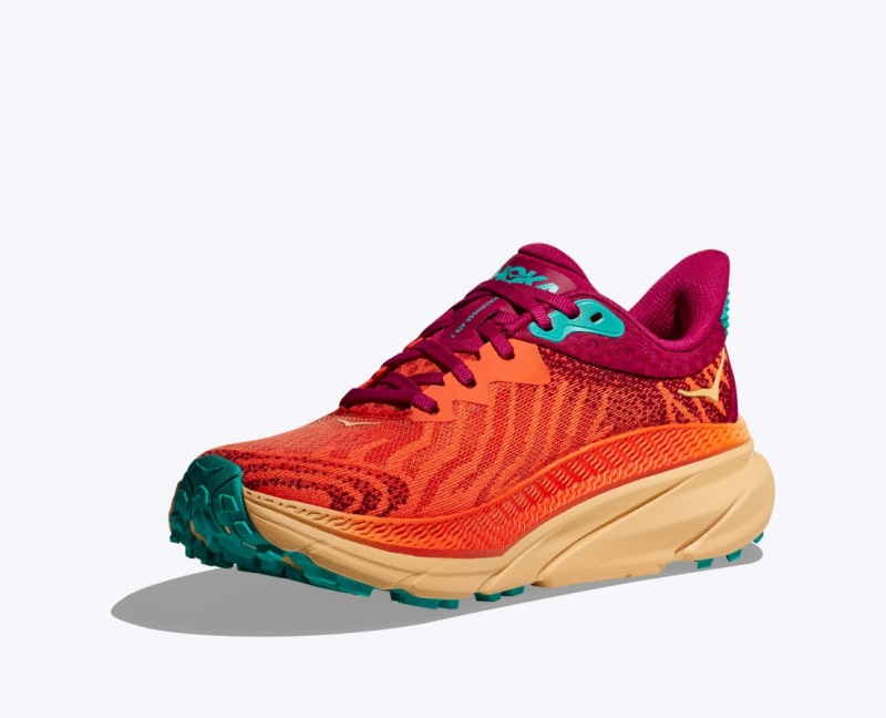 HOKA Challenger 7 Men's Trail Running Shoes Dark Orange / Red | 01826CTRE