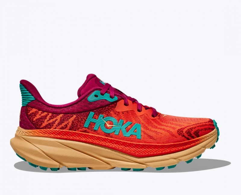 HOKA Challenger 7 Men\'s Trail Running Shoes Dark Orange / Red | 01826CTRE