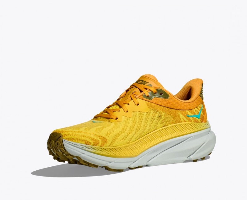 HOKA Challenger 7 Men's Trail Running Shoes Orange / Yellow | 67429YGZI