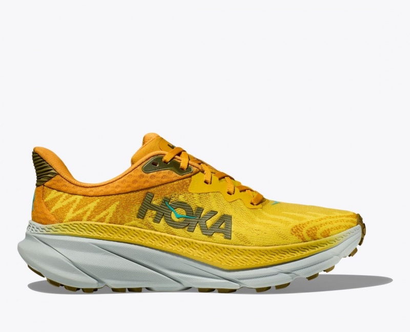 HOKA Challenger 7 Men\'s Trail Running Shoes Orange / Yellow | 67429YGZI