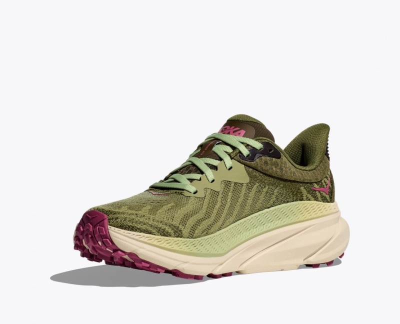 HOKA Challenger 7 Women's Trail Running Shoes Olive Green | 84162VBYC