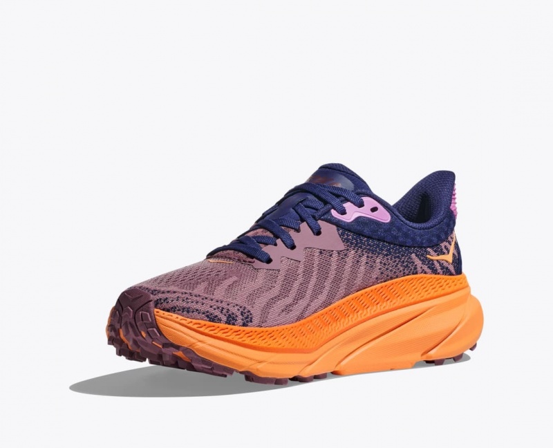 HOKA Challenger 7 Women's Trail Running Shoes Light Purple / Navy | 54026ABDU