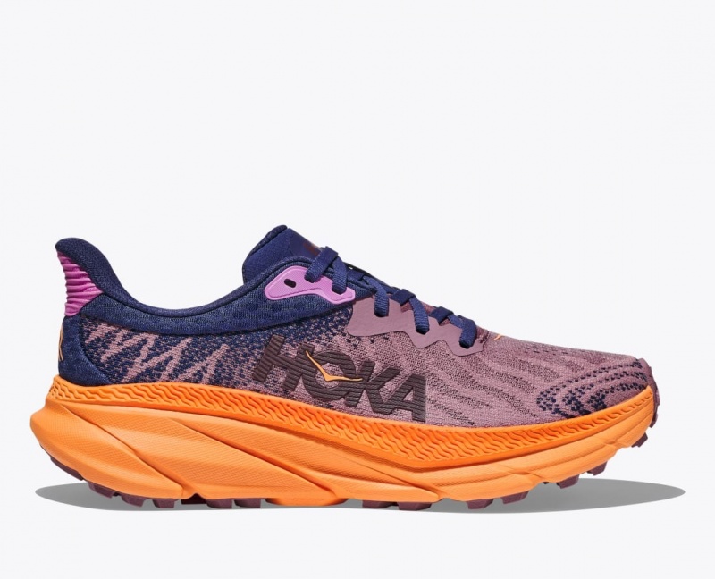 HOKA Challenger 7 Women\'s Trail Running Shoes Light Purple / Navy | 54026ABDU