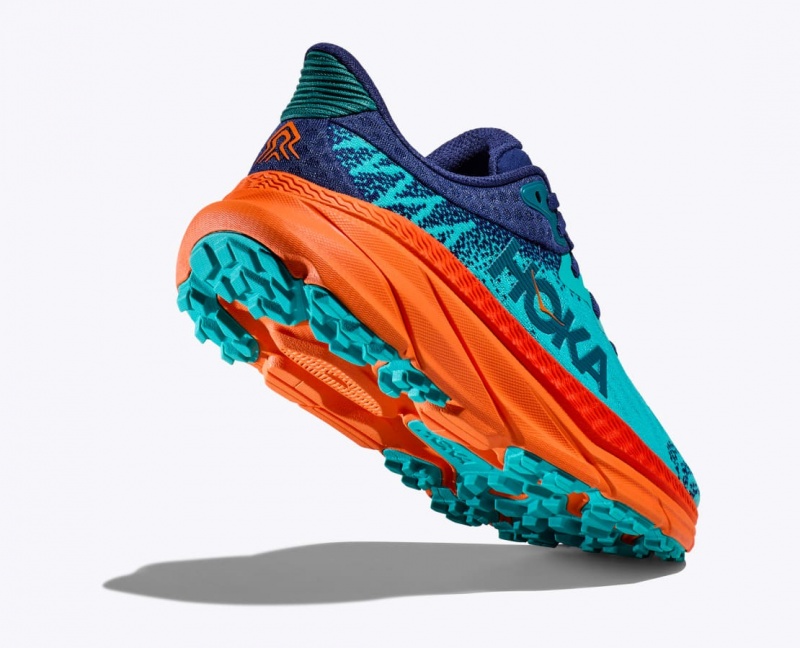 HOKA Challenger 7 Women's Trail Running Shoes Turquoise / Navy | 07948XIWA