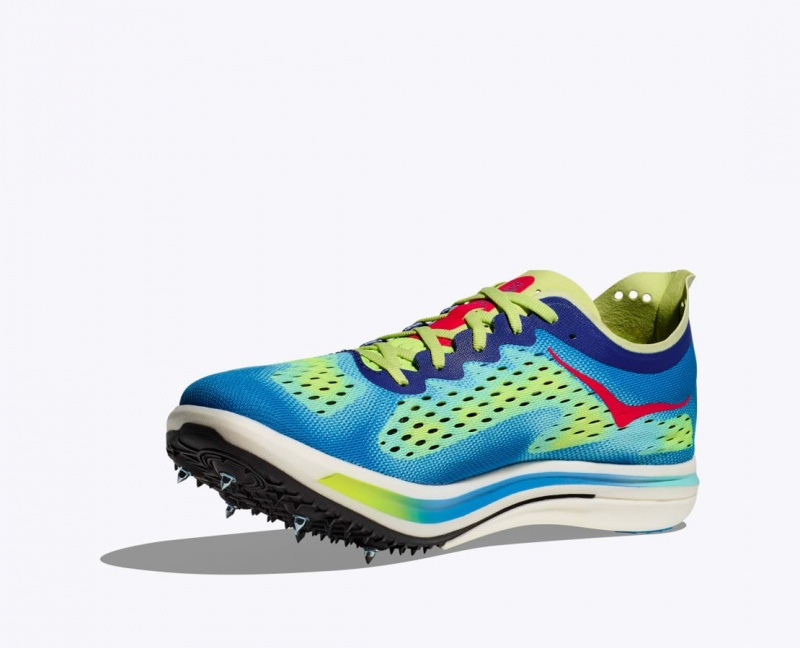 HOKA Cielo FLYX Men's Track Spikes Green / Blue | 36852HXQZ