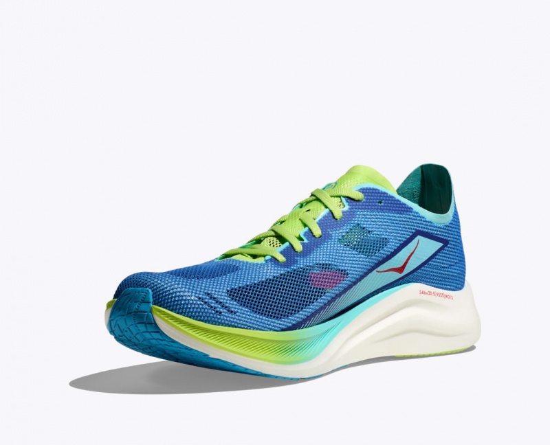 HOKA Cielo Road Women's Running Shoes Blue / Green | 10296TNVS