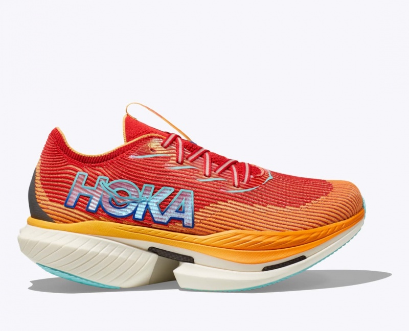 HOKA Cielo X1 Men\'s Running Shoes Orange / Red | 97480EMQT