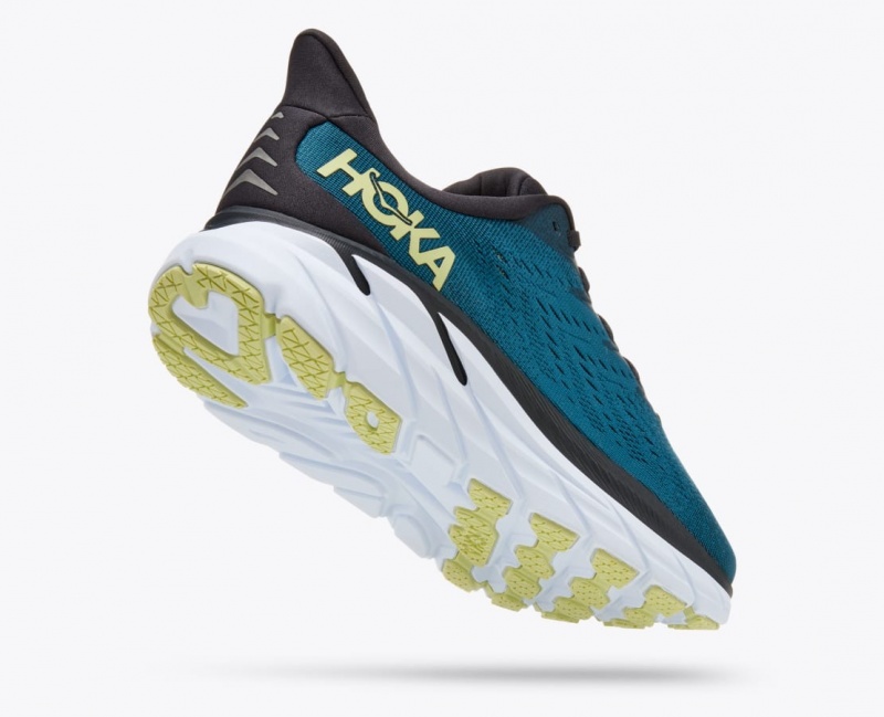 HOKA Clifton 8 Men's Running Shoes Dark Turquoise / Black | 29604NBKH