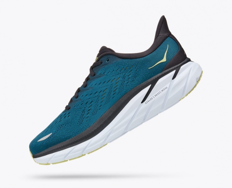 HOKA Clifton 8 Men's Running Shoes Dark Turquoise / Black | 29604NBKH