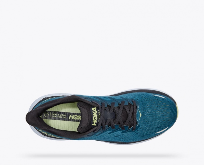 HOKA Clifton 8 Men's Running Shoes Dark Turquoise / Black | 29604NBKH