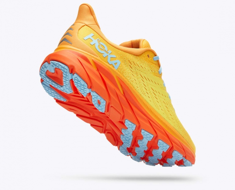 HOKA Clifton 8 Men's Running Shoes Orange / Yellow | 20184VPMN