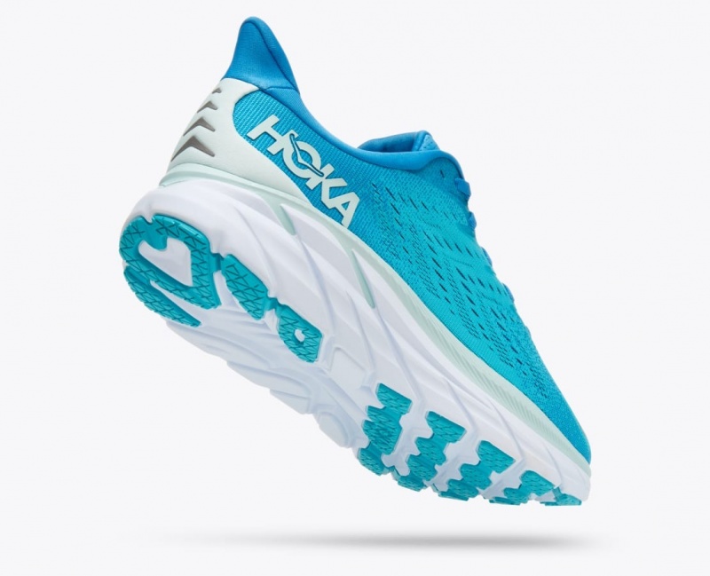 HOKA Clifton 8 Men's Running Shoes Turquoise | 29435GFUJ