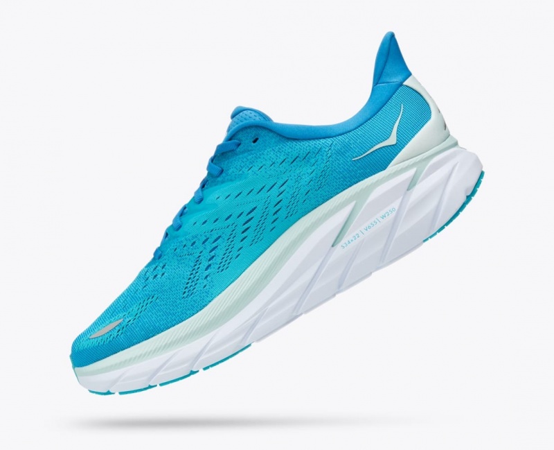 HOKA Clifton 8 Men's Running Shoes Turquoise | 29435GFUJ