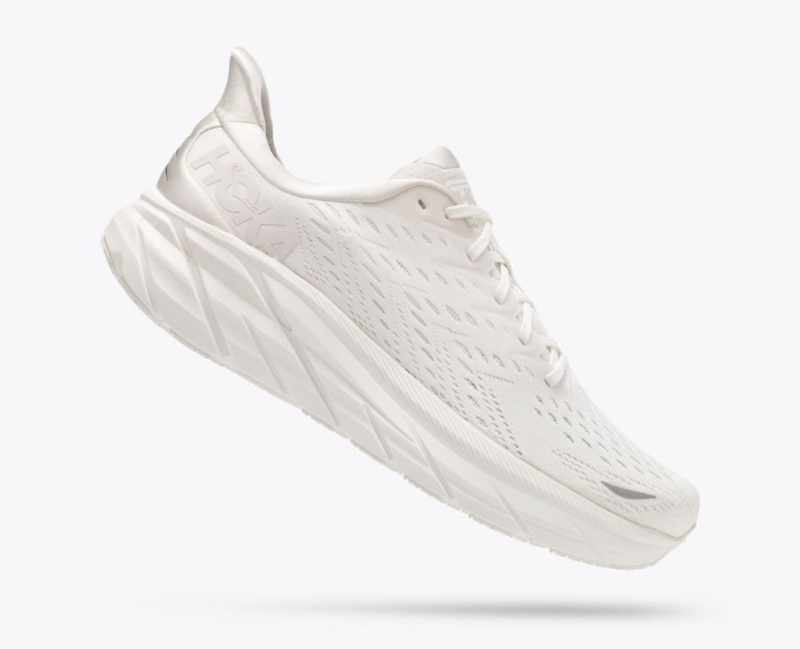 HOKA Clifton 8 Men's Running Shoes White | 08493TUJC