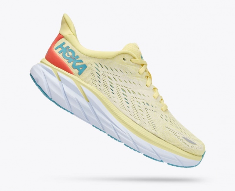 HOKA Clifton 8 Women's Running Shoes Light Yellow | 57821KDGX