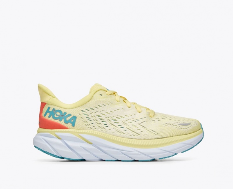 HOKA Clifton 8 Women\'s Running Shoes Light Yellow | 57821KDGX