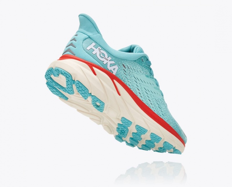 HOKA Clifton 8 Women's Running Shoes Turquoise | 90682HQKE