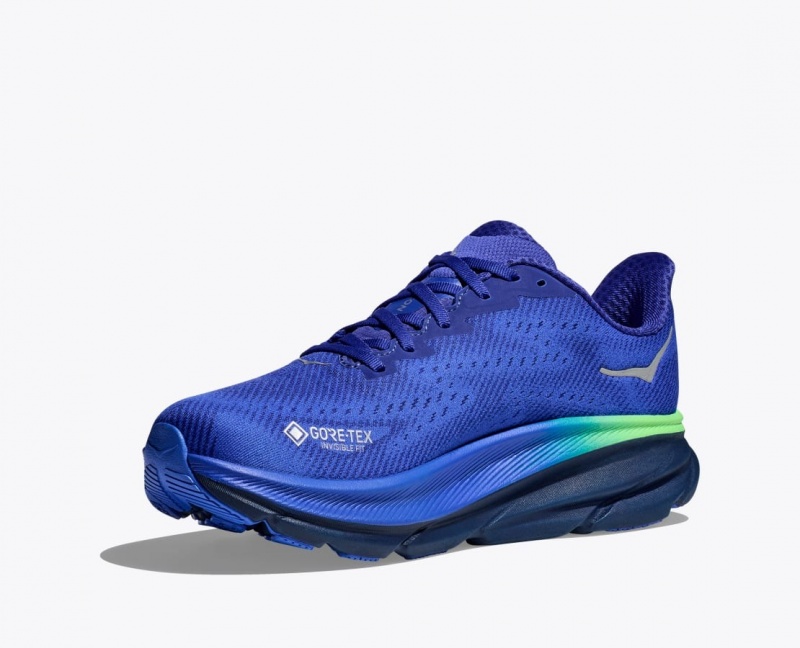 HOKA Clifton 9 GTX Men's Running Shoes Blue | 04718FKRJ