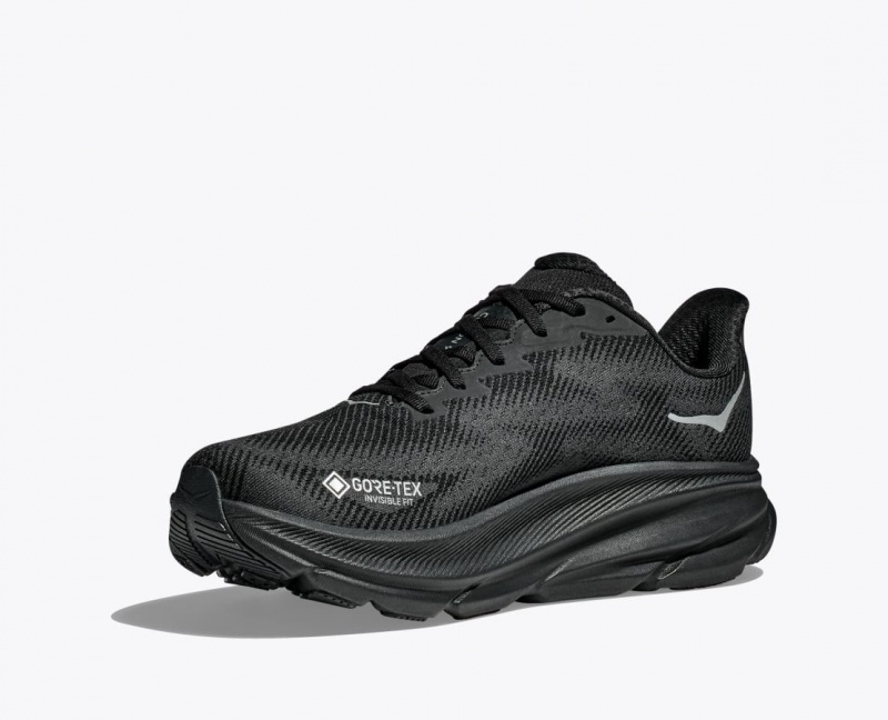 HOKA Clifton 9 GTX Men's Running Shoes Black | 95684TIWH