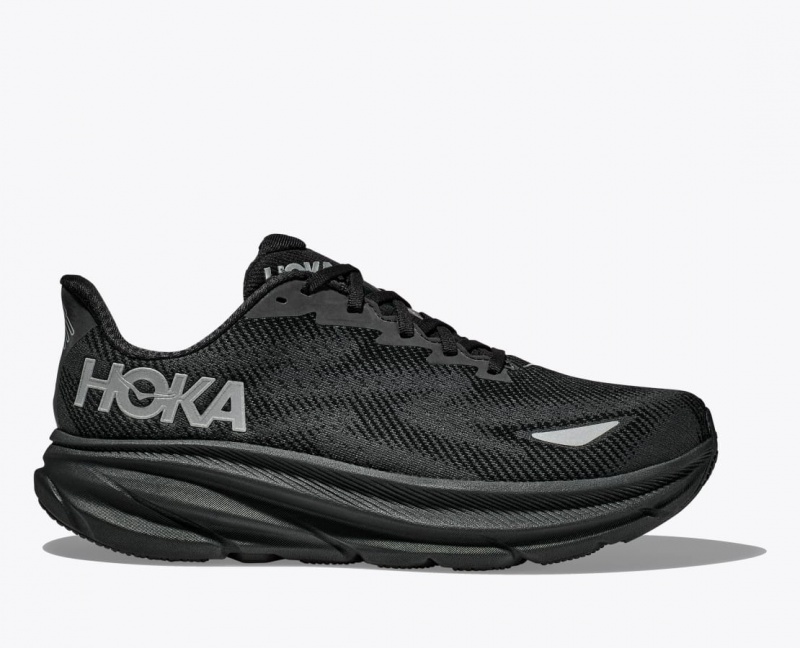 HOKA Clifton 9 GTX Men\'s Running Shoes Black | 95684TIWH