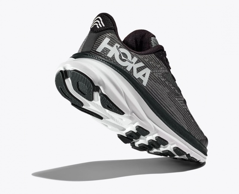 HOKA Clifton 9 Kids' Running Shoes Black / White | 83102HPNI