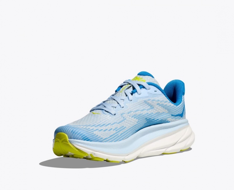 HOKA Clifton 9 Kids' Running Shoes Blue / White | 58762DOVJ