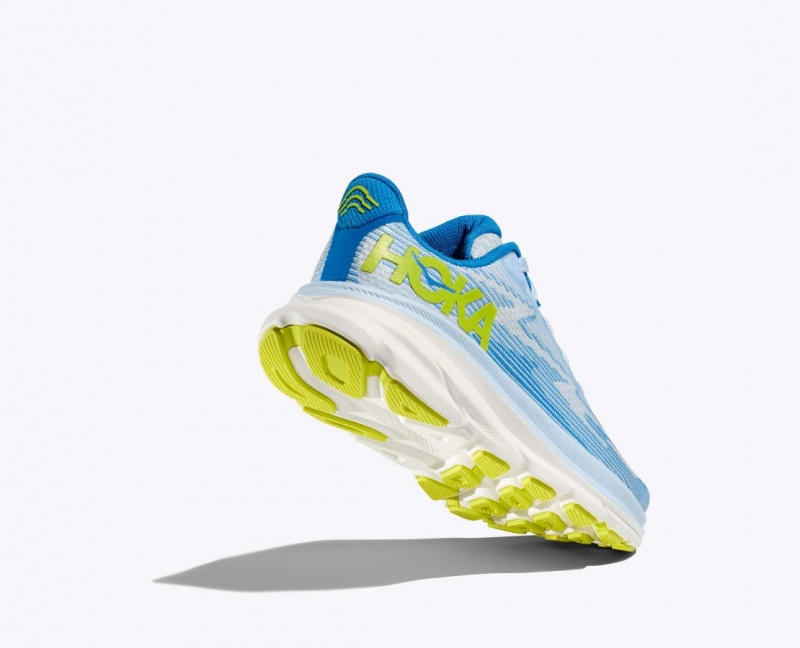 HOKA Clifton 9 Kids' Running Shoes Blue / White | 58762DOVJ