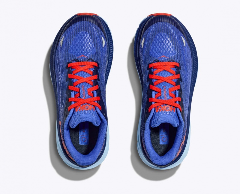 HOKA Clifton 9 Kids' Running Shoes Dark Blue / Red | 40613AQZN