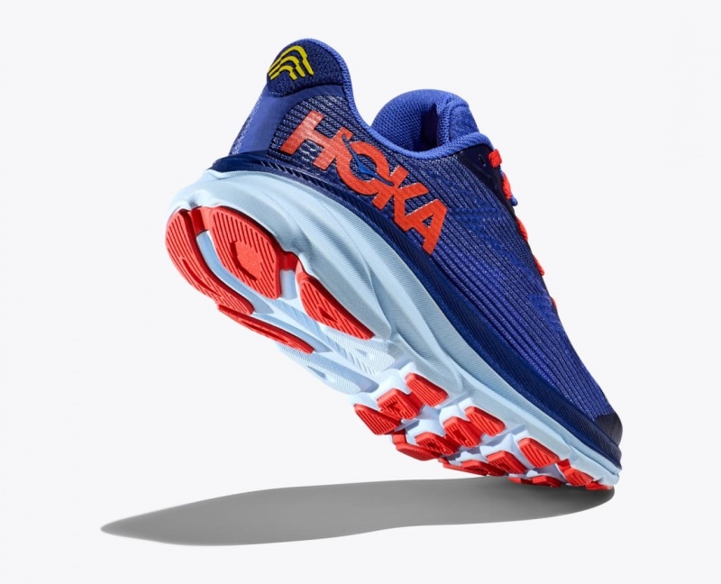 HOKA Clifton 9 Kids' Running Shoes Dark Blue / Red | 40613AQZN